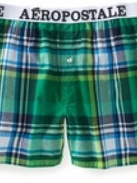 Pánské trenýrky Aero Plaid Woven Boxers - Zelená